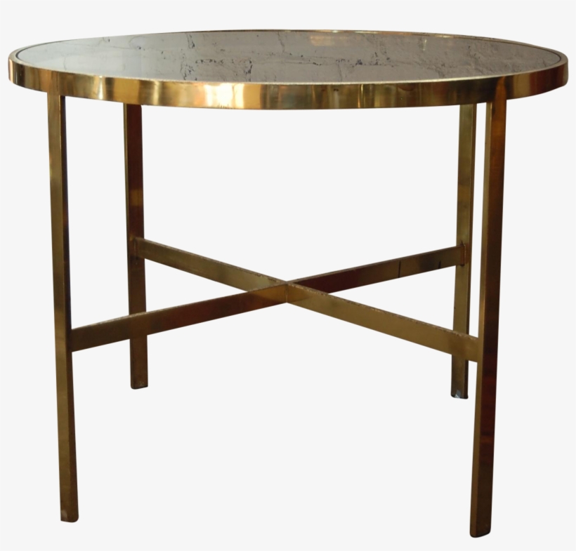 Vintage Aged Brass Dining Cafe Table On Chairish - Coffee Table, transparent png download