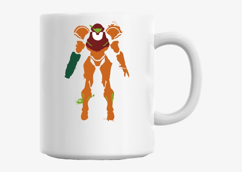 Samus Aran Splattery Mug - White Coffee Mug, transparent png download