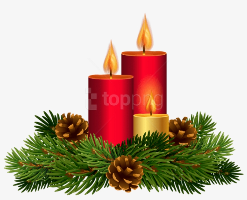 Free Png Christmas Candle Decor Transparent Png - Free Christmas Red Candle Transparent, transparent png download