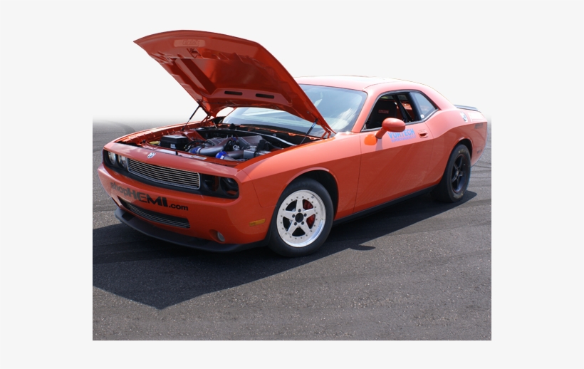 Dodge Challenger - Cars With Hoods Up, transparent png download