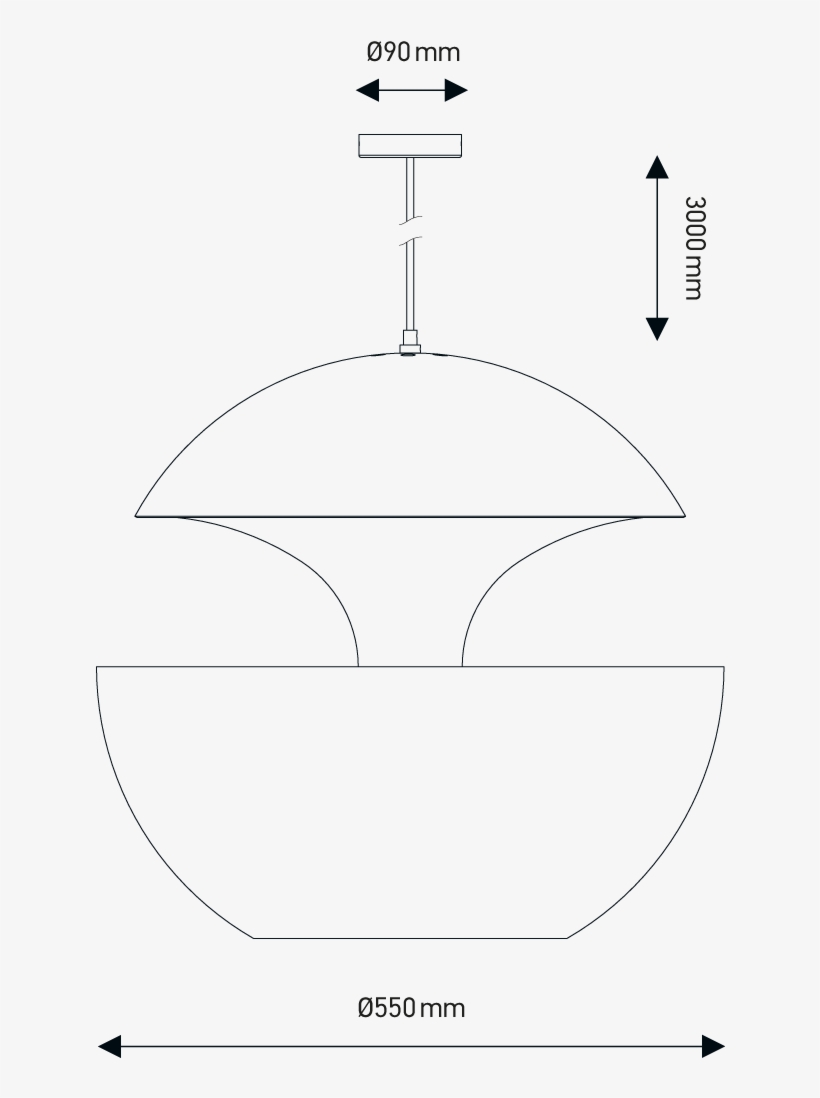 55cm Diameter Aluminium Globe Pendant In Black & White - Diagram, transparent png download