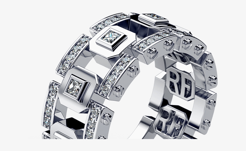 1-ring - Unique Men's Diamond Wedding Bands, transparent png download