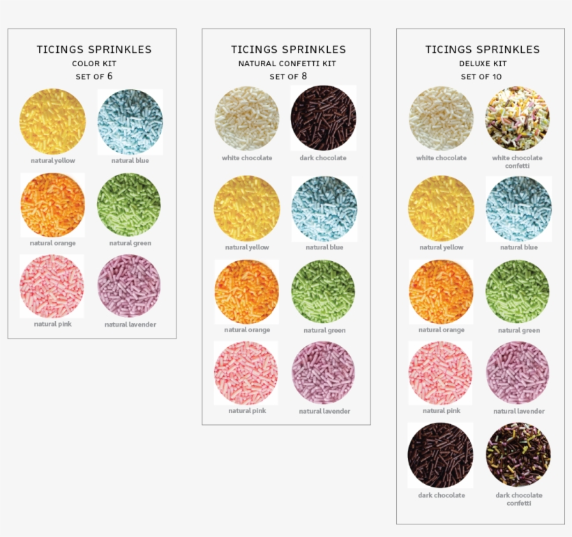 Eight Bottle Naturally Colored Sprinkle Sampler - Circle, transparent png download