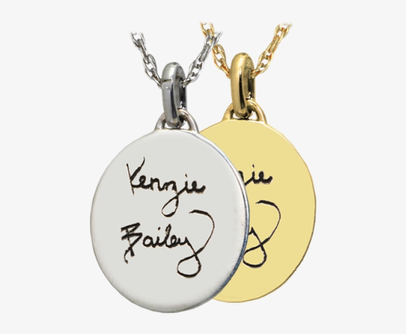 Petite Oval Jewelry Handwriting - Laser Print On Gold Jewelry, transparent png download