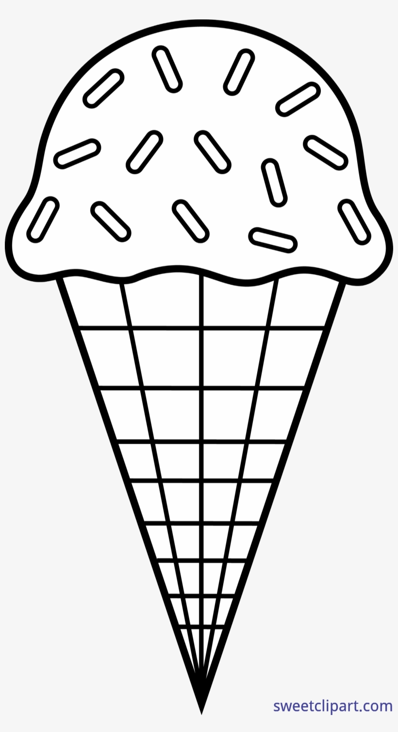 Ice Cream Clipart Sprinkle Clipart - Ice Cream Black And White, transparent png download