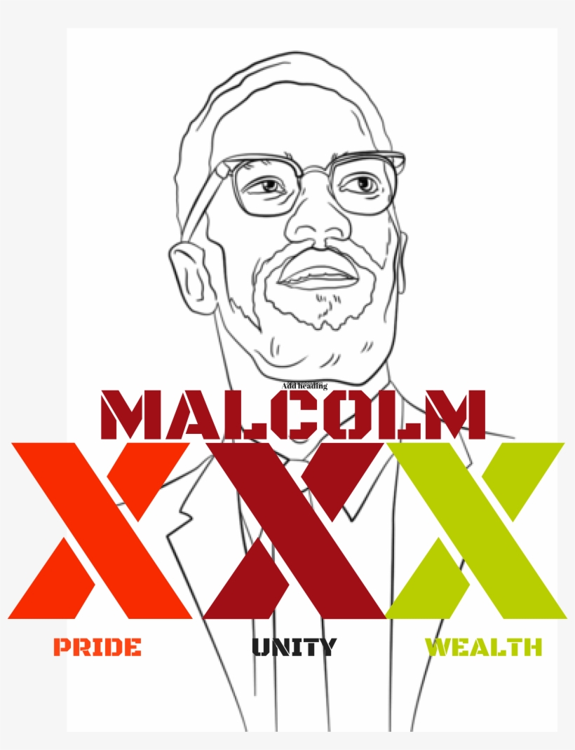 Malcolm X's Pride, Unity, & Wealth Short Sleeve T-shirt - Illustration, transparent png download