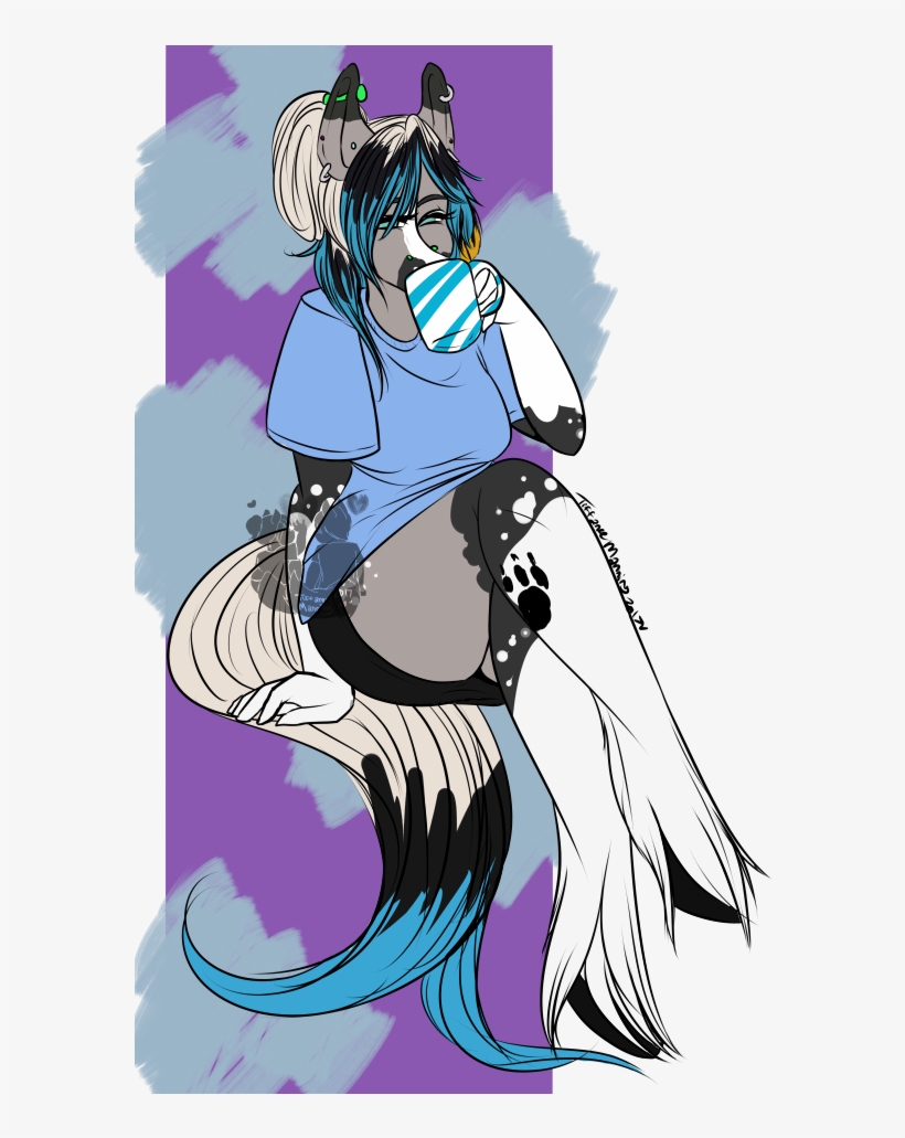 Getting Through My Mornings [commission] By Tifadoesart - Cartoon, transparent png download