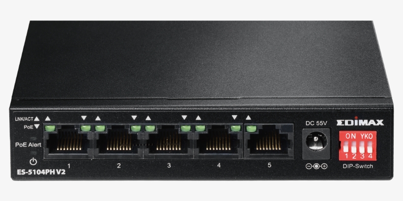 Es 5104ph V2 5 Port Fast Ethernet Switch With 4 Poe - 10gbe Switch 5 Port, transparent png download