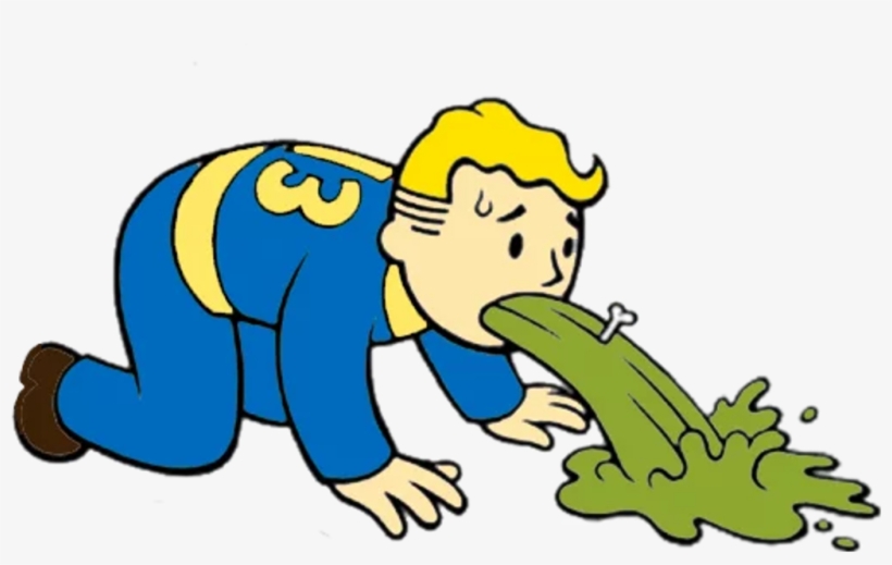 #fallout #vaultboy #vault Boy #cartoon #vomiting - Vault Boy Throwing Up, transparent png download