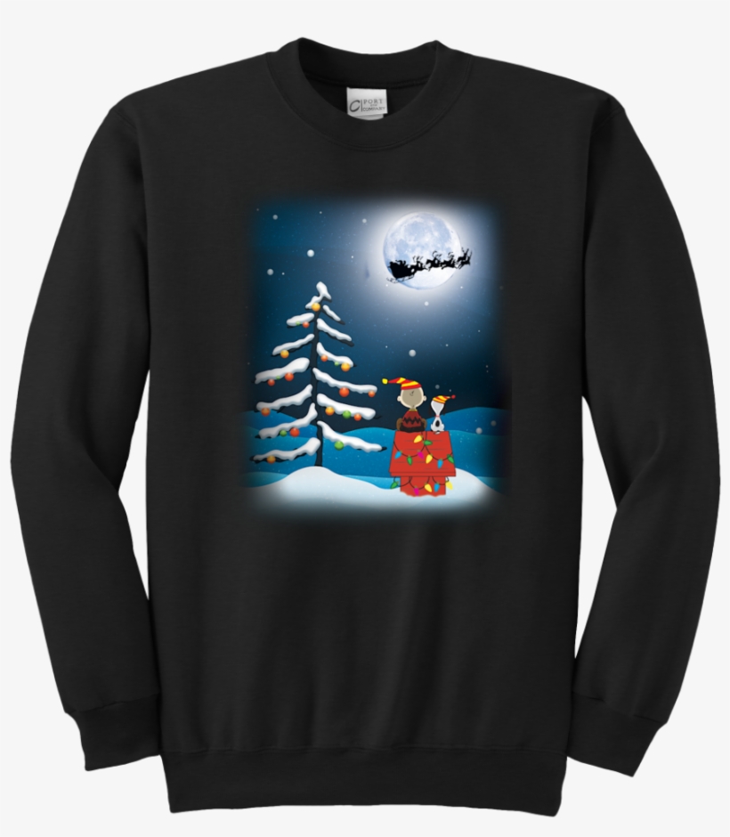 Charlie Brown And Snoopy Christmas Night Light T Shirt - Christmas, transparent png download