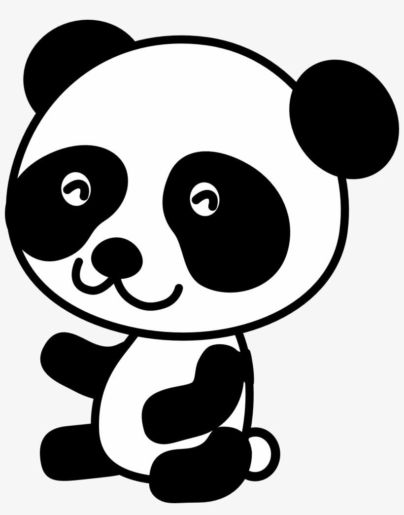 Giant Red Bear Art Transprent Png Free - Panda Black And White Clip Art, transparent png download