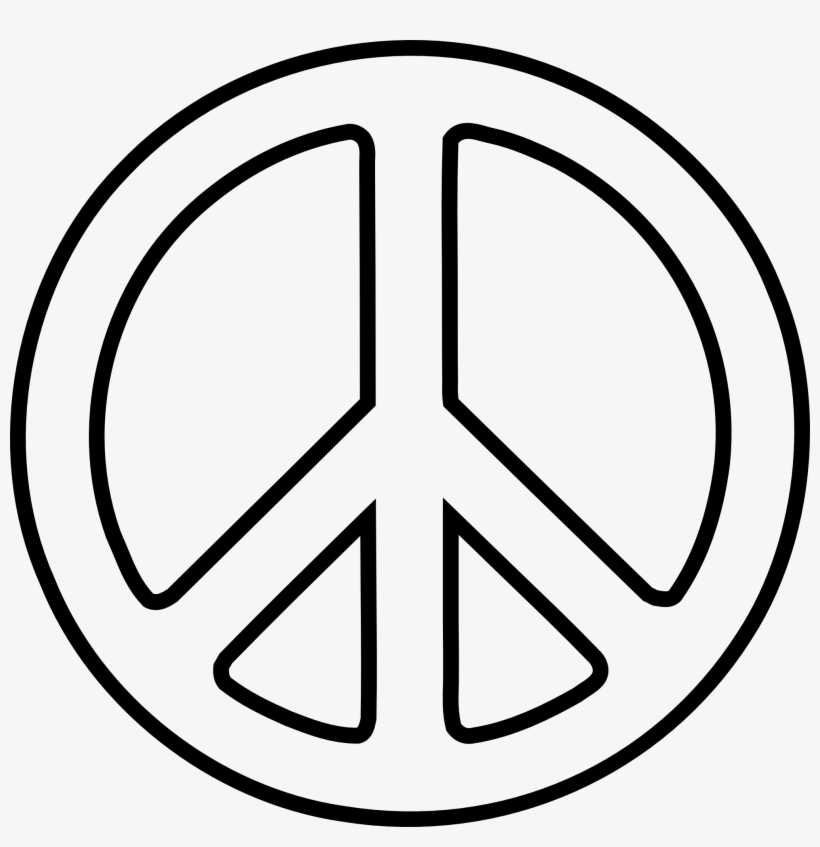 Net » Clip Art » Peace Sign 12 Black White Line Art - Peace Signs, transparent png download