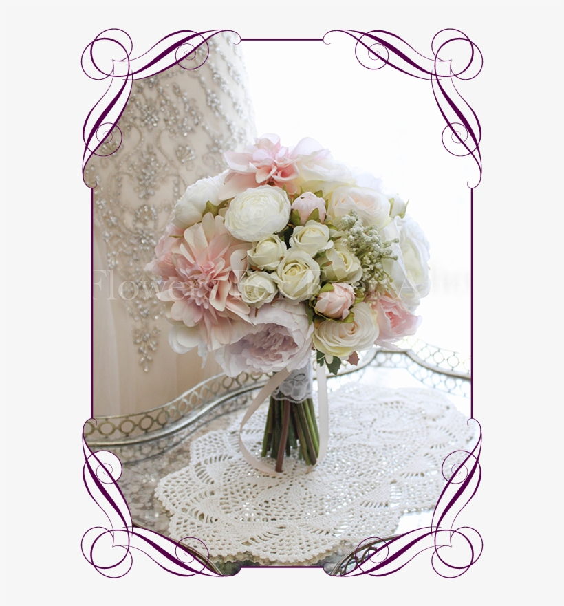 An - Coral Roses With Baby Breath, transparent png download