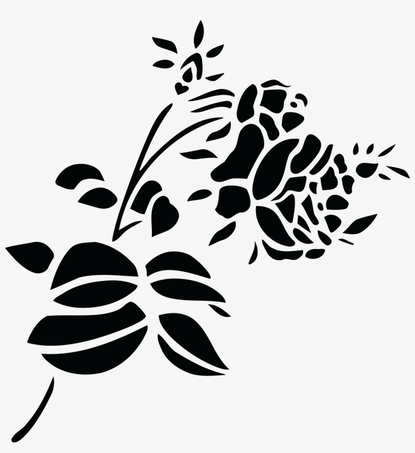 Free Of A And White Stem Roses - Rose Flower Png Black And White Png, transparent png download