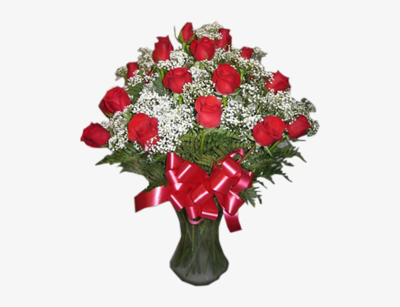 Roses & Baby's Breath - Rose Arrangements, transparent png download
