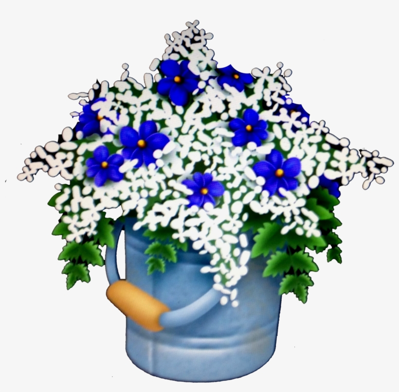 Blue Flower Bucket - Wiki, transparent png download