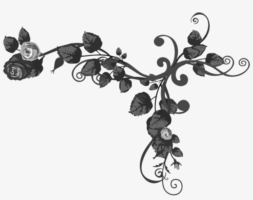 Black Rose Computer Icons Black And White - Rose Transparent Leaf Black And White, transparent png download