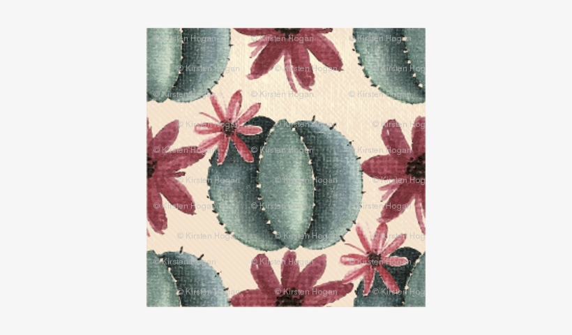 Cactus Western Watercolor - Round Beach Towel Kavka, transparent png download