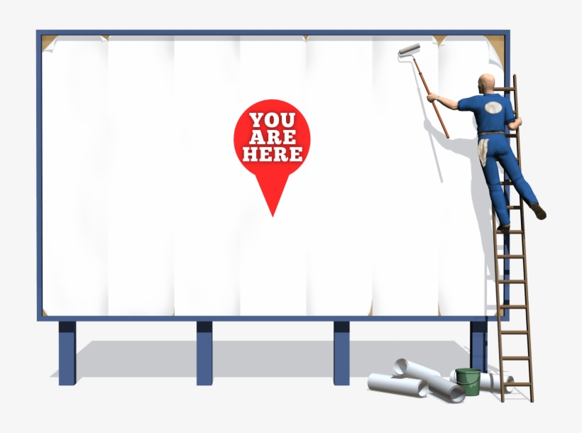 Blank Billboard With "you Are Here' In The Middle - Billboard, transparent png download