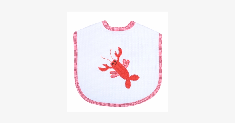 3 Marthas Applique Bib In Crawfish - American Lobster, transparent png download