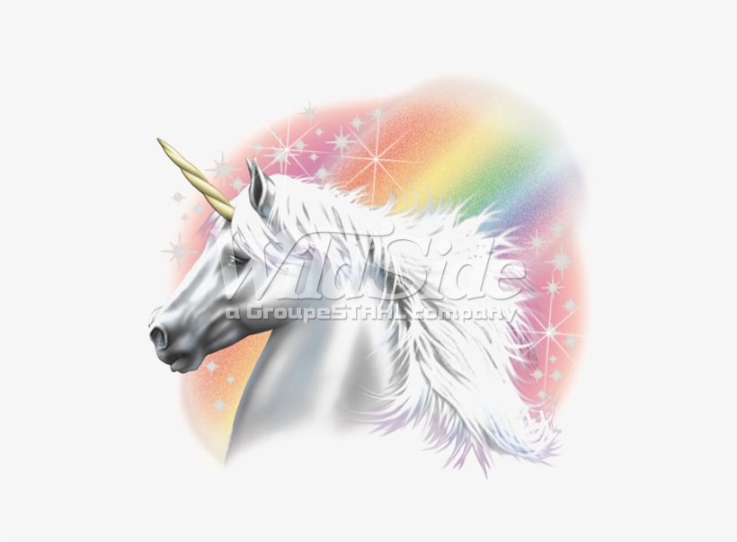 Airbrush Unicorn With Rainbow - Unicorns And Rainbows, transparent png download