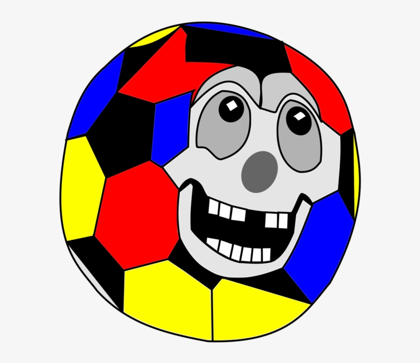 Football Beach Ball Golf Balls - Cafepress Cartoon Soccer Ball Face Tile Coaster, transparent png download