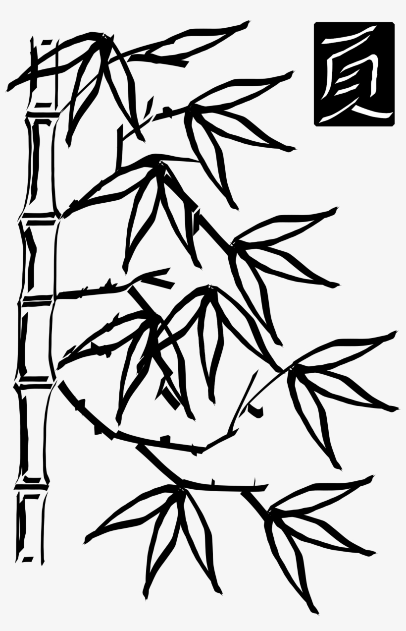 Image Freeuse Download Clipart Freehand Bamboo Big - Chinese Bamboo Drawing, transparent png download