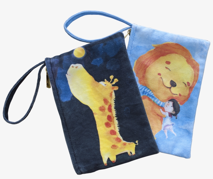 Animal Canvas Pouch Bag Wristlet Case Set, transparent png download