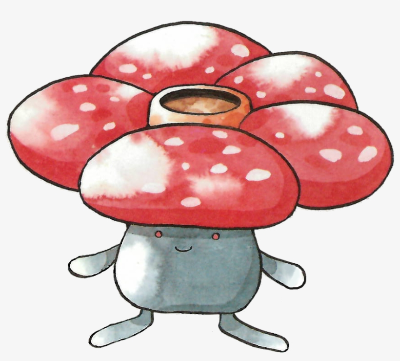 Vileplume Pokemon Red And Green Official Game Art - Vileplume Original Art, transparent png download