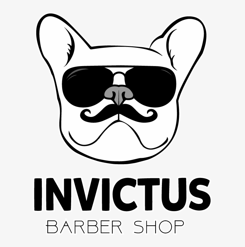 Free Invictus Barber Shop Image Is Not Available - French Bulldog Barber Logo, transparent png download