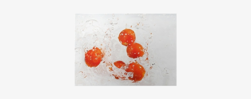Red Cherry Tomatoes With Water Splash Poster • Pixers® - Water, transparent png download