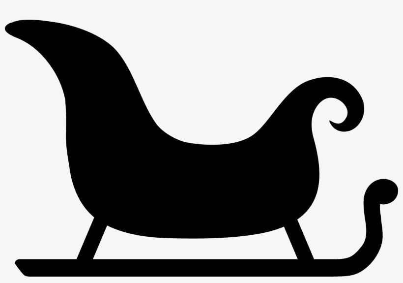 Graphic Transparent Download Simple Sleigh Silhouette - Silhouette Of A Sleigh, transparent png download