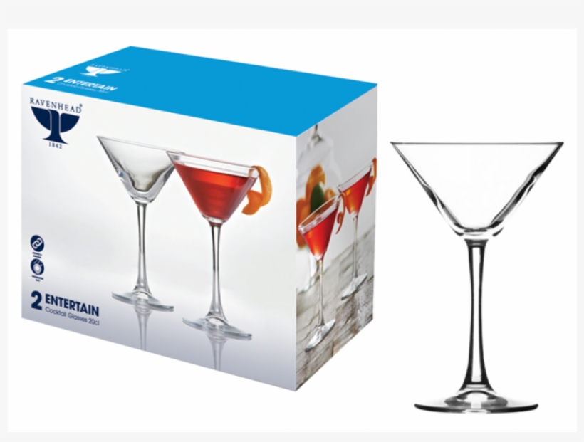 Essentials Cocktail Martini Glasses X 2 - 42cl Entertain Set Of 2 Cocktail Glasses Barware Dishwasher, transparent png download
