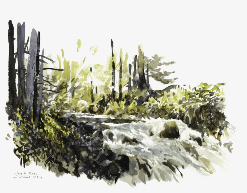 A La Source Du Printemps - Drawing, transparent png download