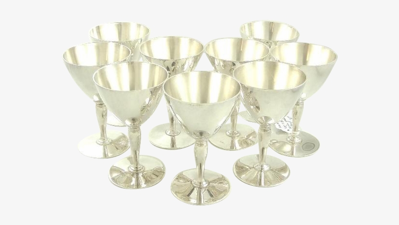Tiffany Sterling Silver Martini Glasses Set Of Ten - Silver, transparent png download