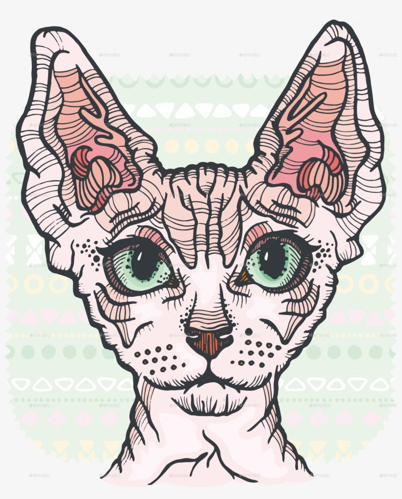 Sphynx Cat 1 Sphynx Cat 2 Sphynx Cat 3 - Sphynx Cat Coloring Page, transparent png download