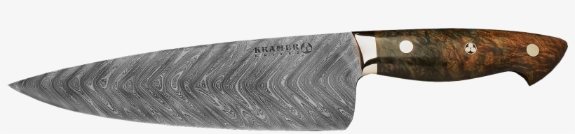 8" Chef 400 Layer Chevron Damascus, Dyed Big Leaf Maple - Bob Kramer Knives, transparent png download