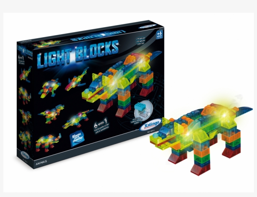 Light Blocks Animals 6 In - Xalingo Blocos De Montar, transparent png download