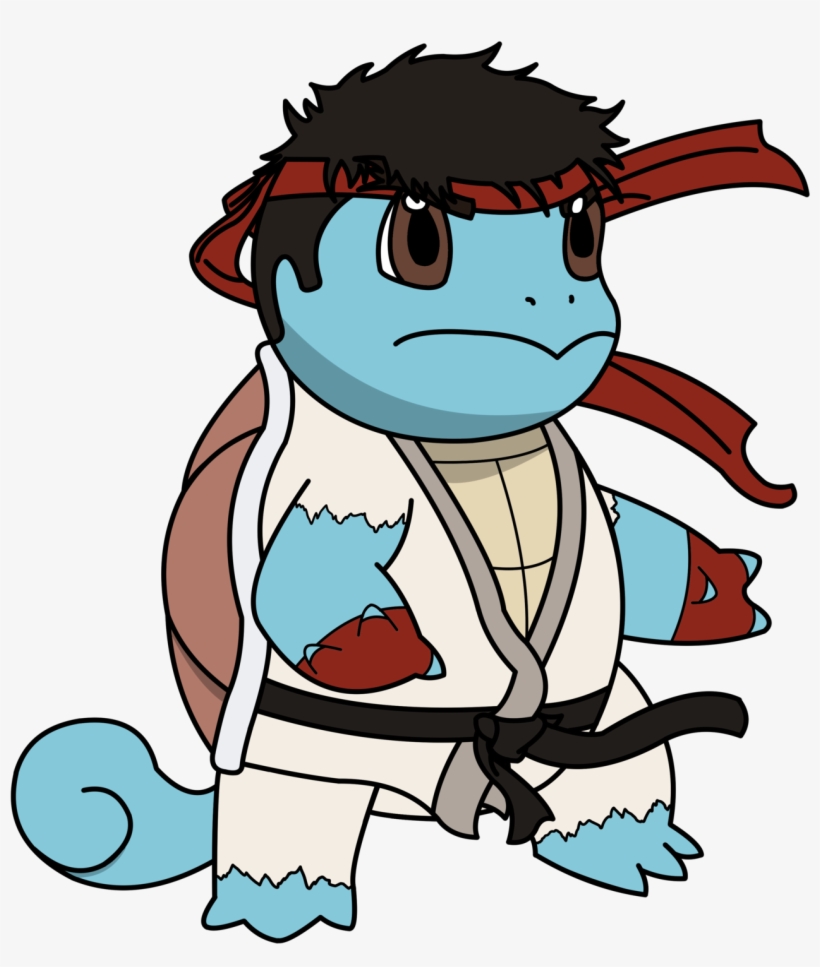 I Drew A Squirtle Ryu - Cartoon, transparent png download