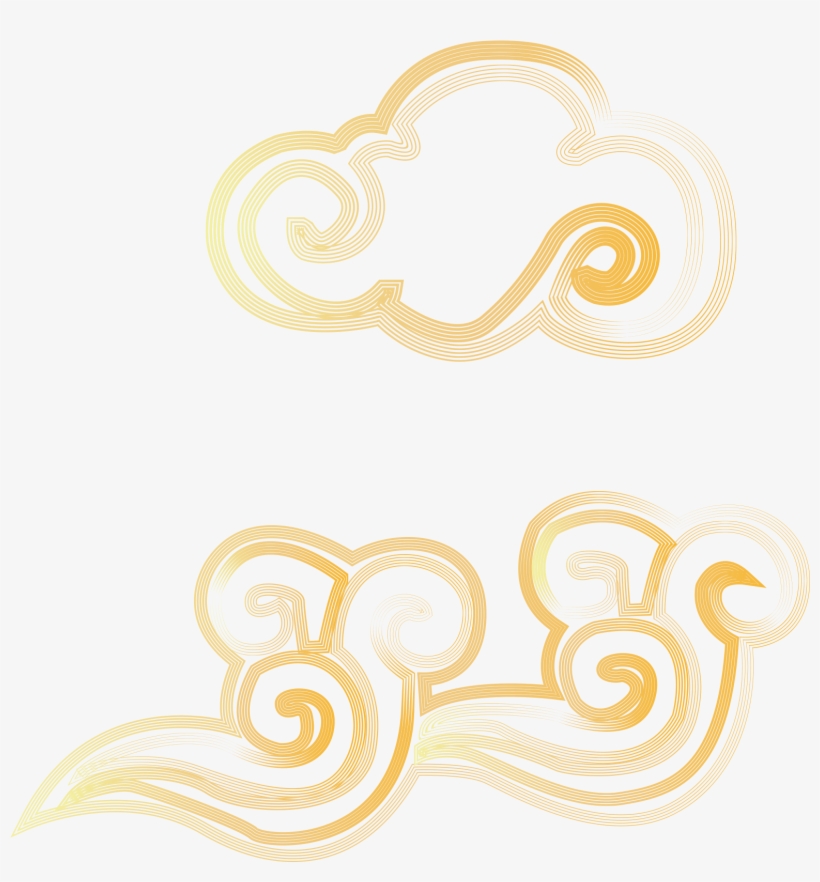 Estilo Chino Líneas Nubes Degradados Png E Imagen Vectorial - Illustration, transparent png download