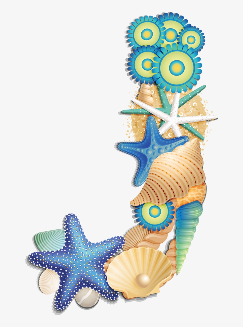 Letter { J } For Judy, That's Me - Sea Shell Alphabet Blue By Яндекс, transparent png download