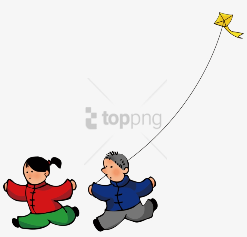 Free Png Download Children Who Fly Kites - Kids Clip Art Kite Flying, transparent png download
