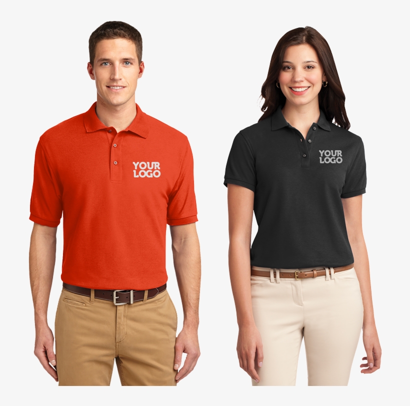 Silk Touch Polo Shirt Mens Orange Ladies Black - Male Polo Transparent, transparent png download