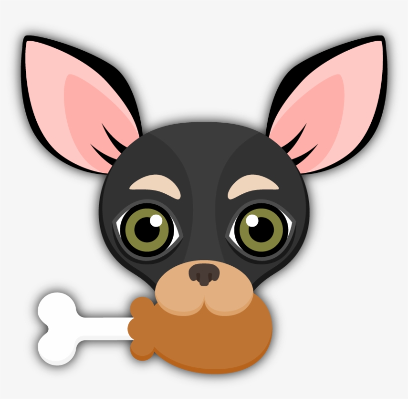 Black Tan Chihuahua Emoji Stickers For Imessage - Chihuahua Emoji Black Grey, transparent png download