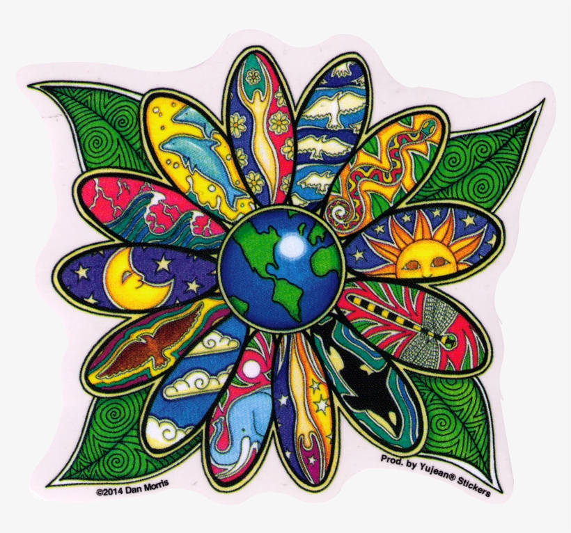 Earth Blossom Window Sticker Decal 4 5 X 4 5 Peace - Coexist Car Window Decal, transparent png download