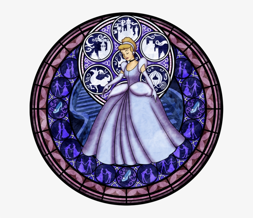 Kingdom Ariel Belle Window Hearts Iii Clipart - Cinderella Kingdom Hearts Glass, transparent png download