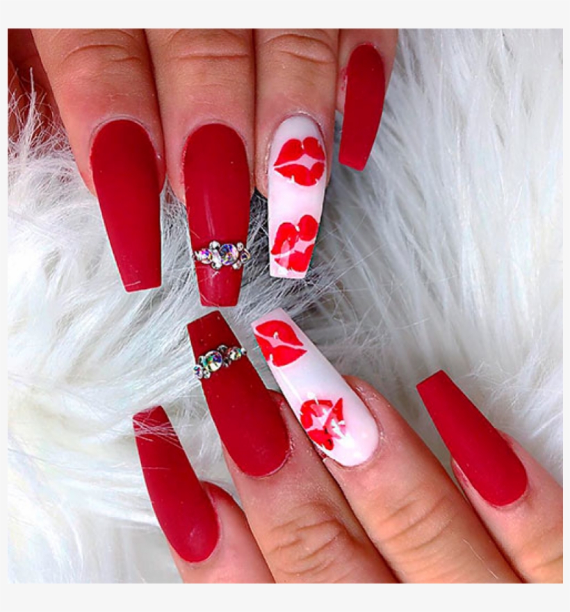 Undefined - Valentines Day Nails Coffin, transparent png download