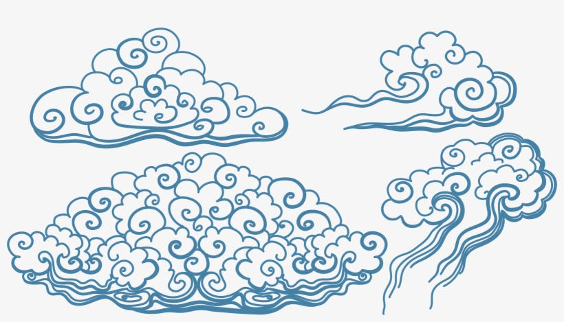 Blue Tattoo Art Vector Clouds Irezumi Japan Clipart - Japanese Art Clouds, transparent png download