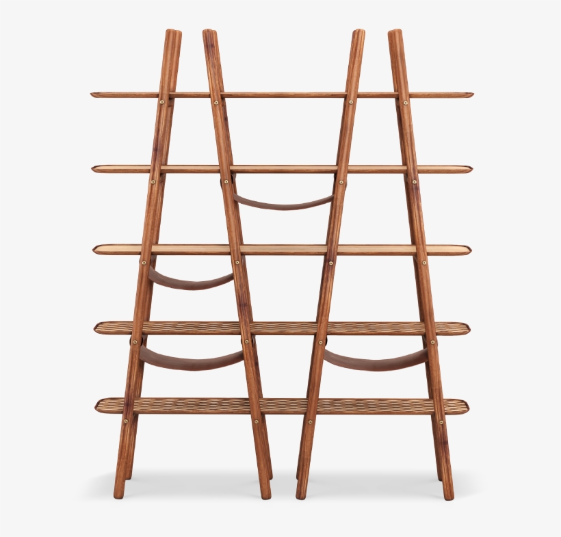 Blake Walnut Bookshelf With Leather And Brushed Brass - Shelf, transparent png download