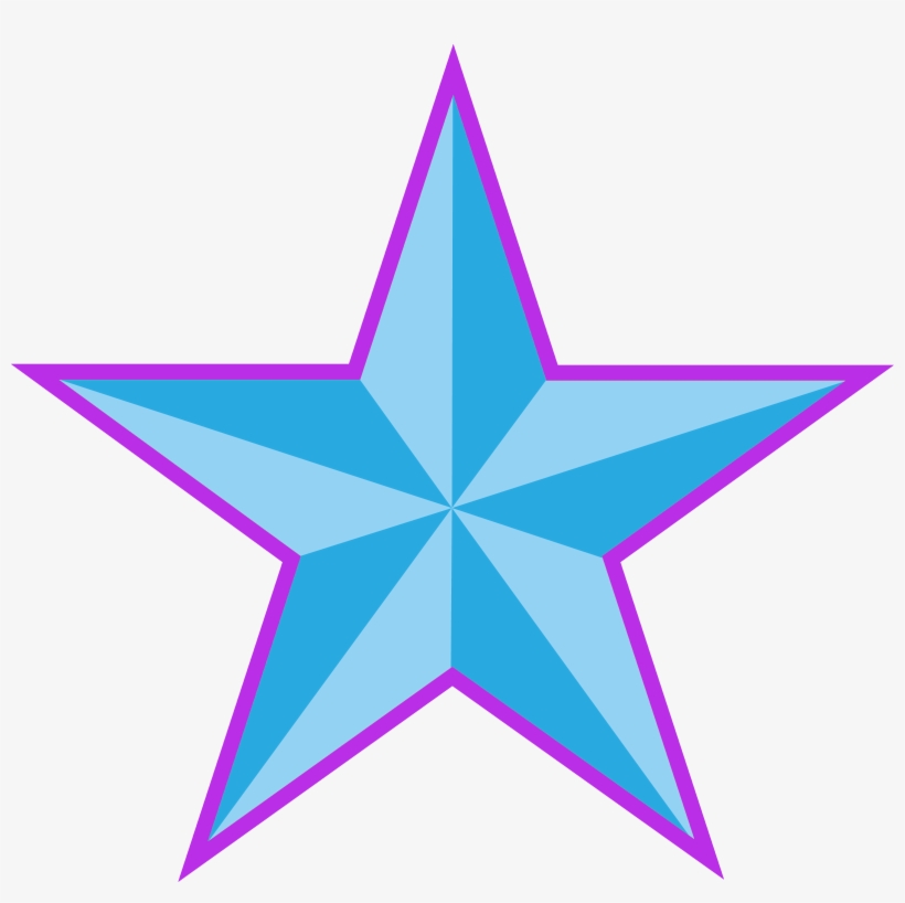 Blue With Violet Stroke - Star Trophy Drawing, transparent png download